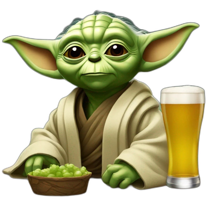 yoda tomando cerveza emoji
