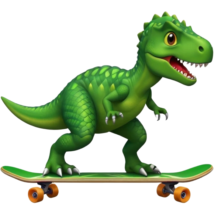 Dinosaur on a skateboard emoji