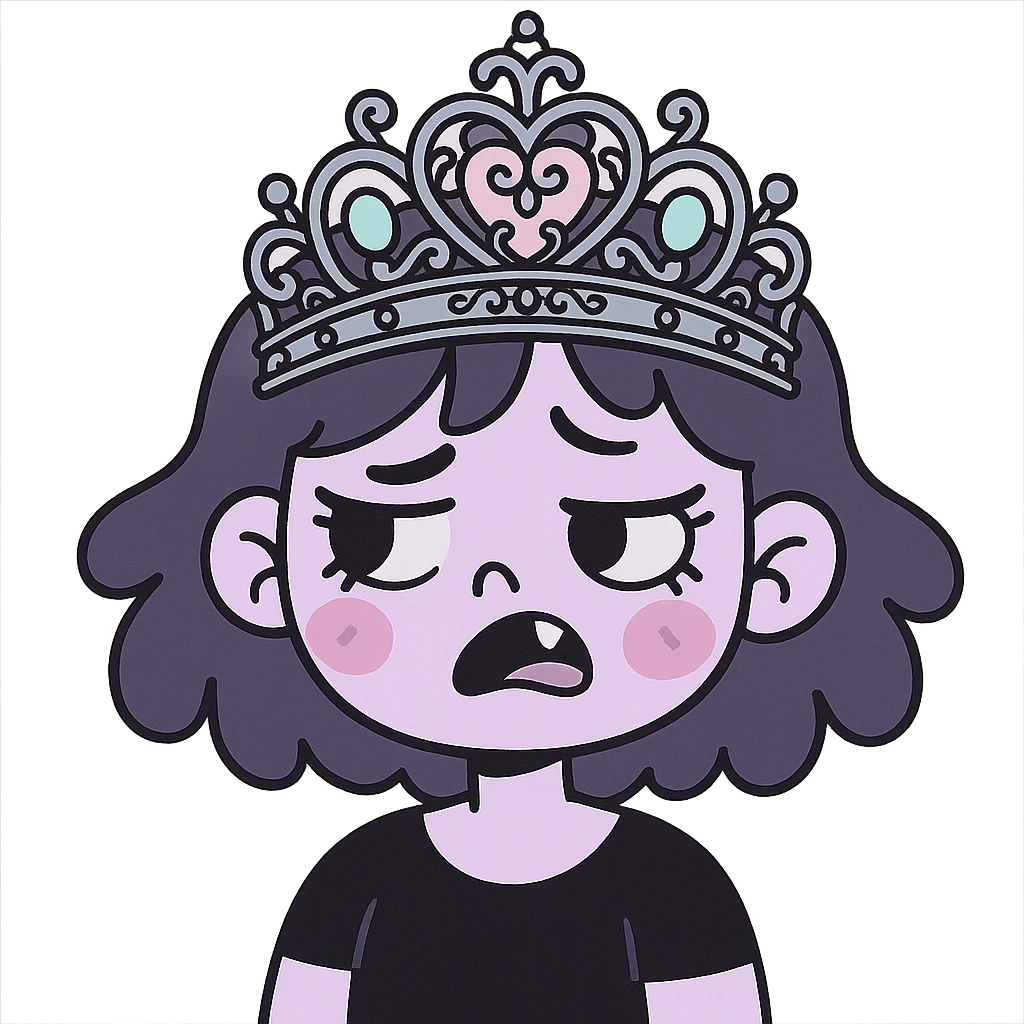 pastel goth tiara, silver with pastel gems, cute and dark, ornate design emoji