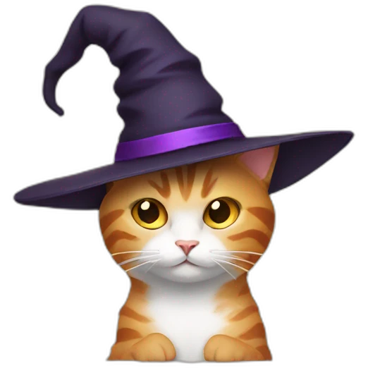 Cat with witch hat emoji