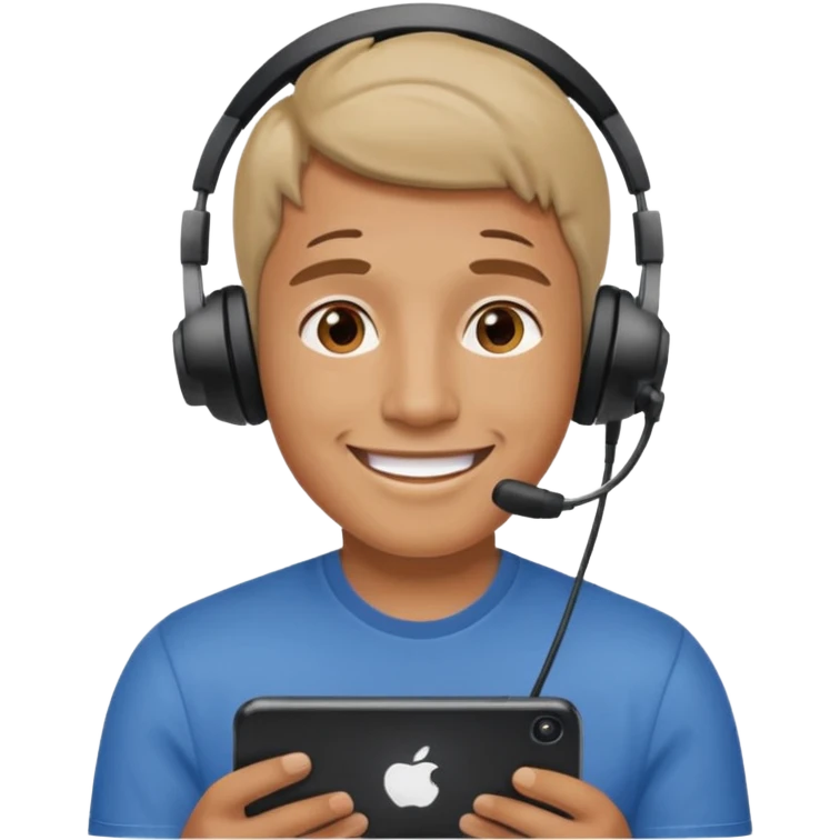 Man doing facetime emoji