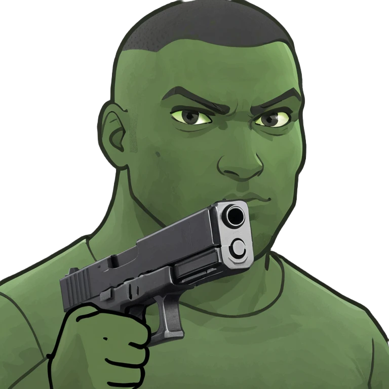 Black male with Glock  emoji