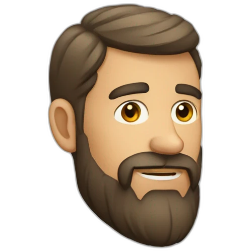 hombre alto moreno con la cara ovalada y con barba emoji
