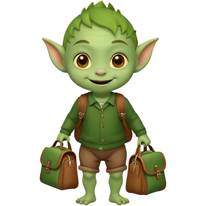 Goblin small baby  school  bag  emoji