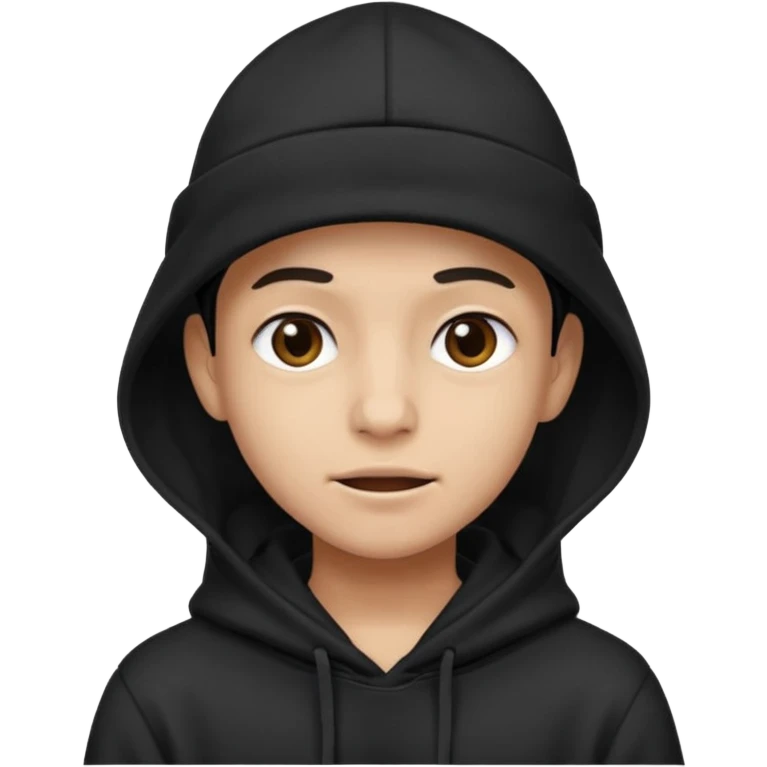 Criei um emoji utilizando boné preto e moletom preto com várias expressões  emoji