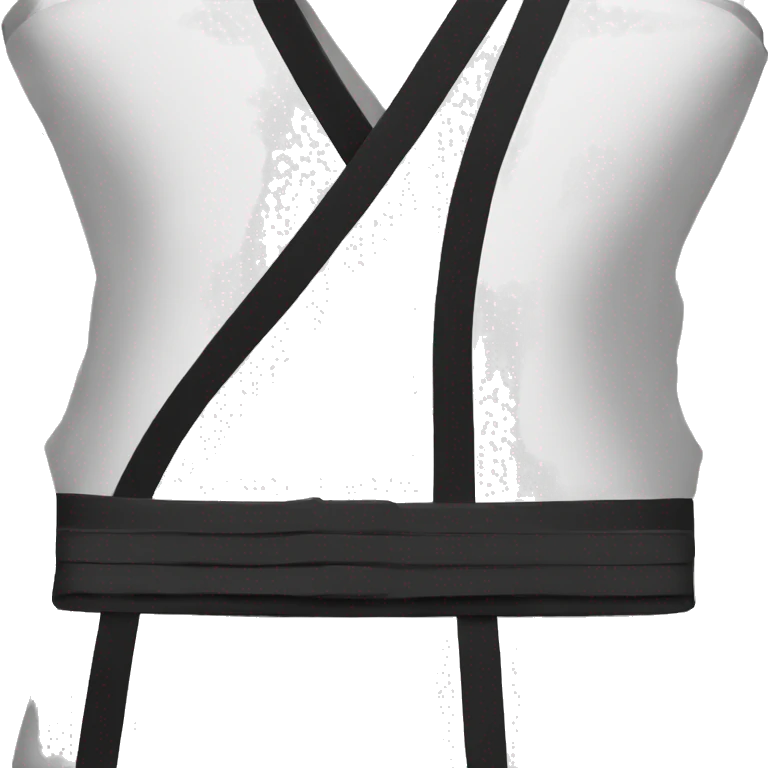 Taekwondo dress black belt with 3 lines in both end  emoji