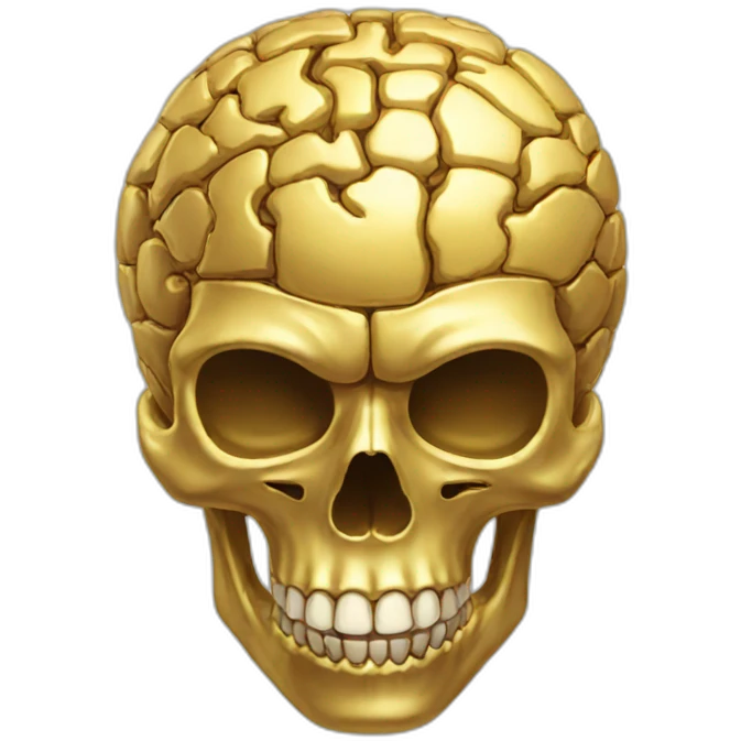 golden brain skull emoji