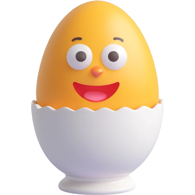 3D emoji style egg in an egg cup emoji