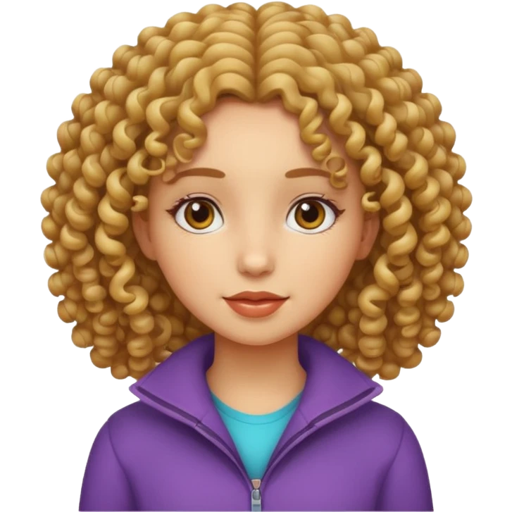Curly head lightskin girl emoji