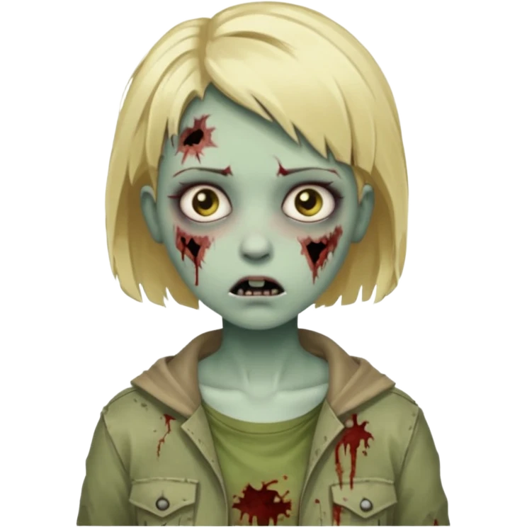 girl zombie with short blonde hair emoji