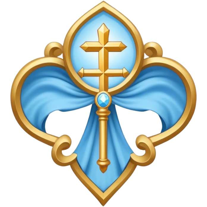 saint emblem light blue emoji
