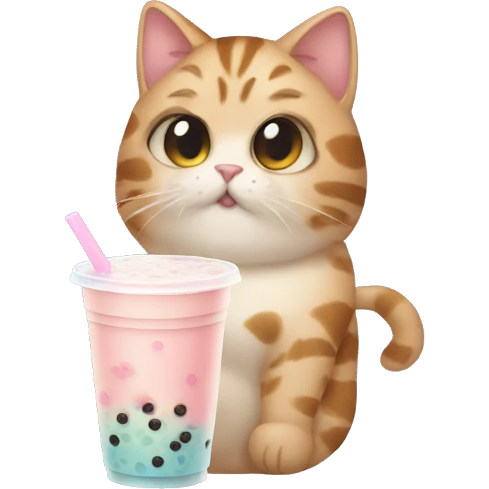 Cat with bubble tea emoji