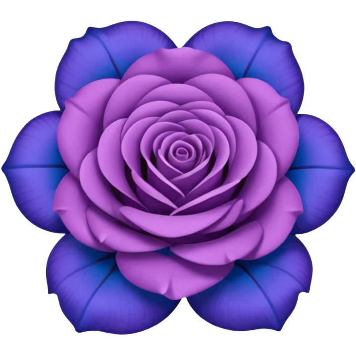 rose shape flower, no stem, now make it a blue purple color. dont use two colors, just one, the color code is: 0019ff emoji