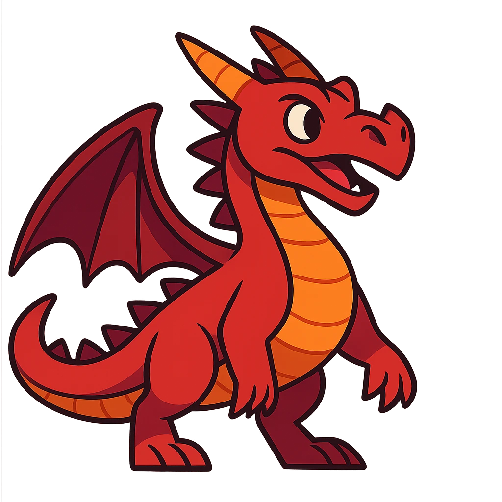 red dragon in vibrant toon style emoji