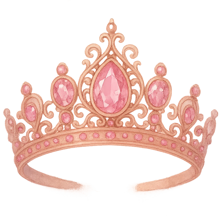 pink jeweled tiara, soft and dreamy emoji