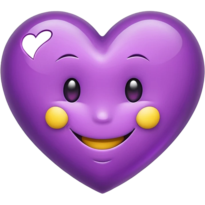 purple heart with a smiley face emoji
