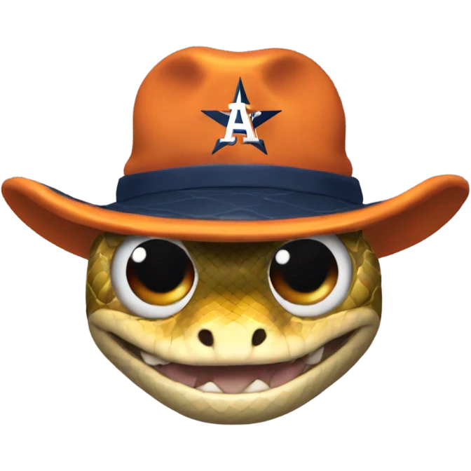 A snake with a astros hat emoji