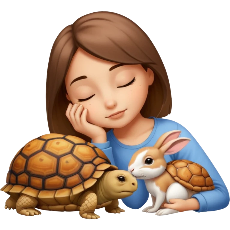 Tortu qui dort et lapin qui mange emoji