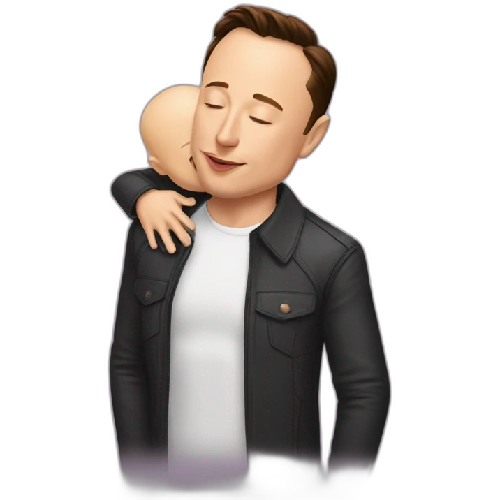 elon musk kissing jeff bezos emoji