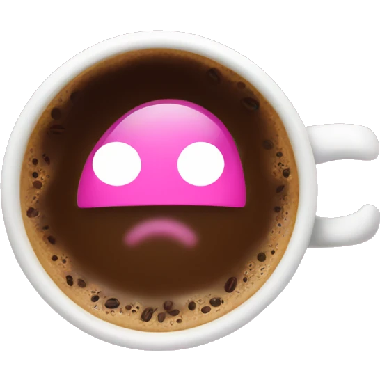 Coffee with pink glass emoji