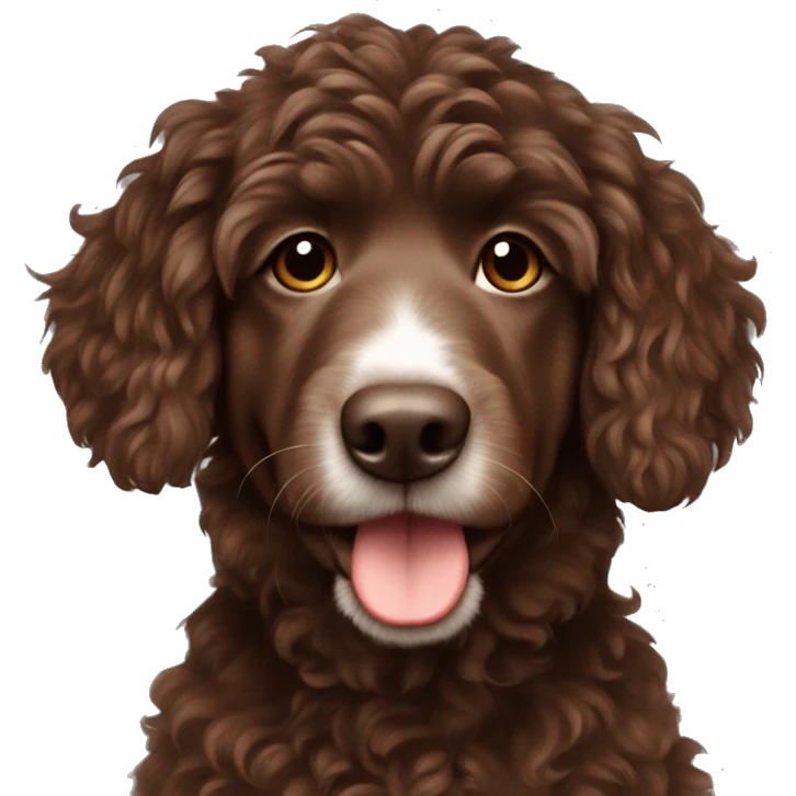 Chocolate brown Aussie doodle emoji