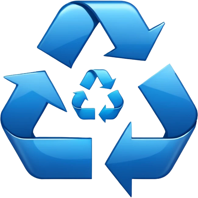 recycle logo two arrows blue emoji
