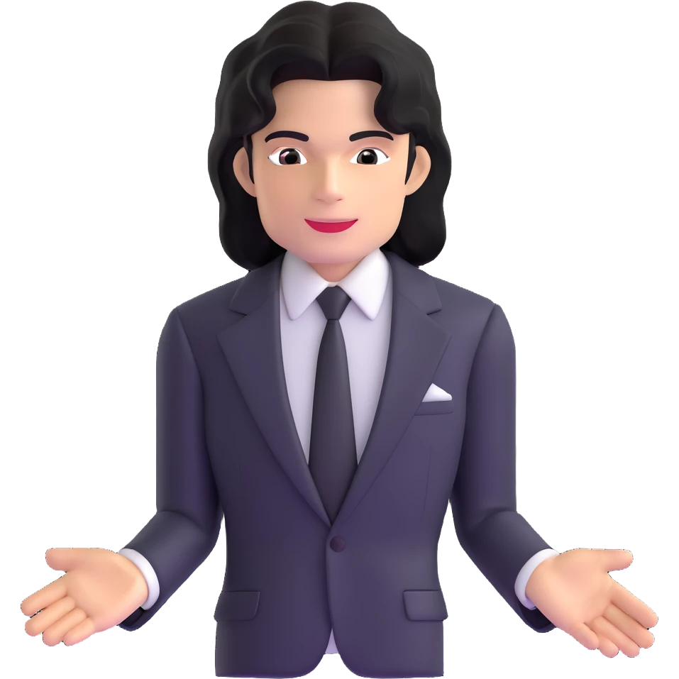 Michael Jackson in formal black suit upper body emoji