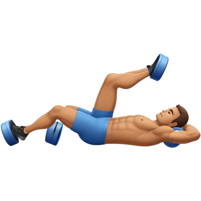 buff guy lying lats down on foam-roller emoji