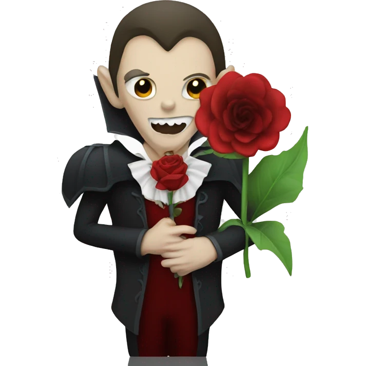 Vampire with flower emoji