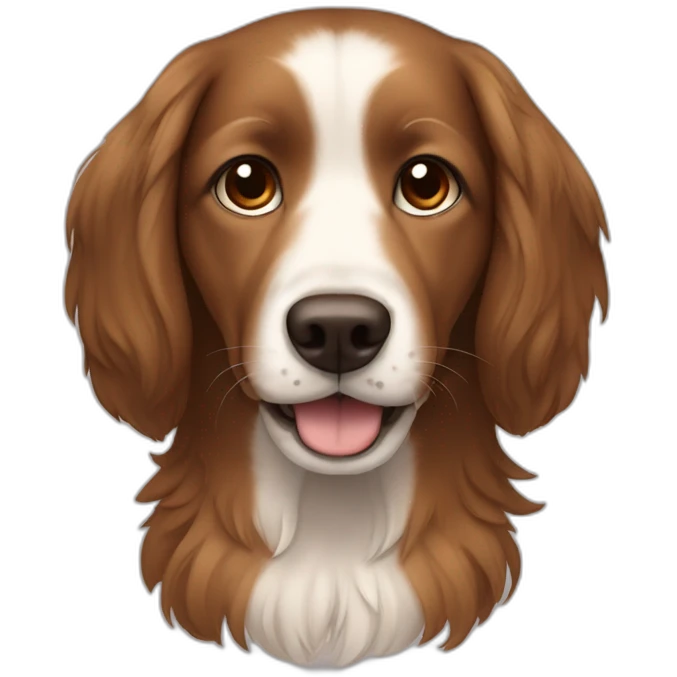 dog with mid-long hair brown mid size and different shades of brown hair no white hear emoji