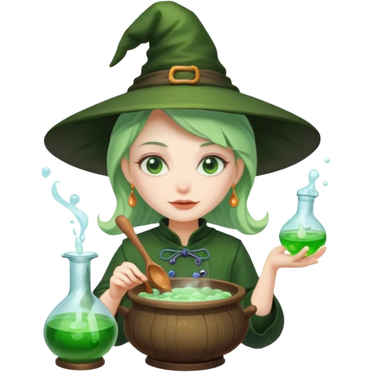 green witch cooking potion emoji