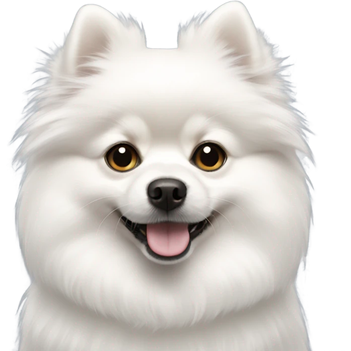 white pomeranian with black ear  emoji