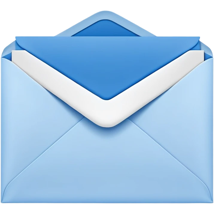 a white postcard in a blue mailing envelope emoji