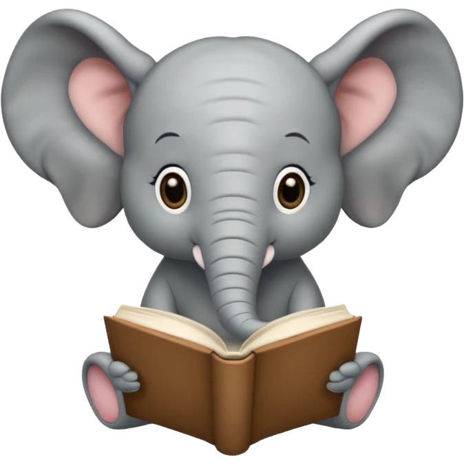 baby elephant with a book emoji