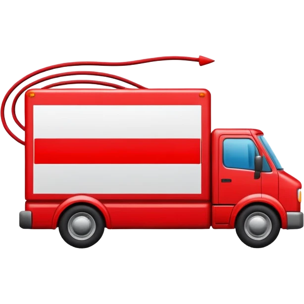 fast-moving delivery truck with motion lines emoji