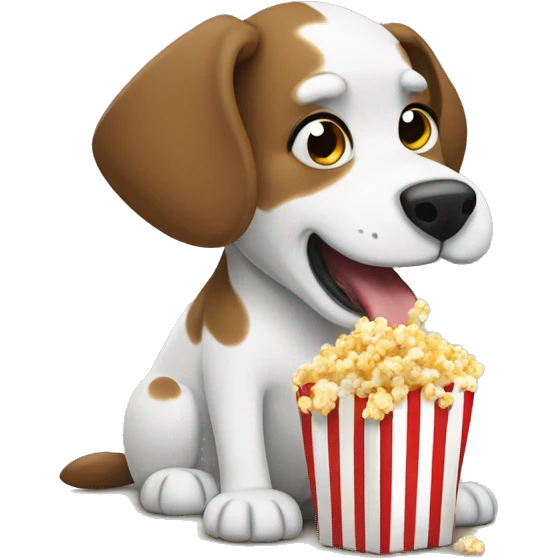 Dog eating popcorn  emoji