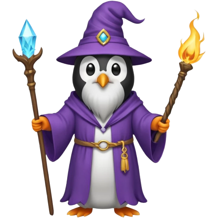 penguin wizard casting a spell emoji
