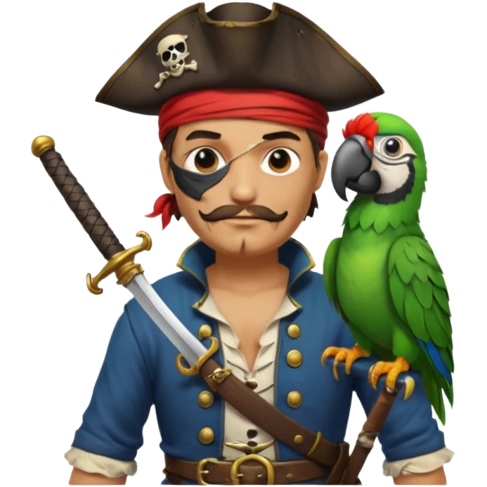 pirate and parrot emoji