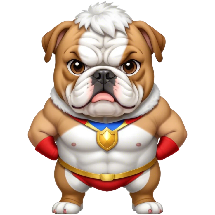 English bulldog hero costume emoji