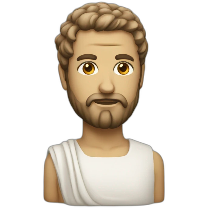 Stoic statue man with beard and fade hair emoji