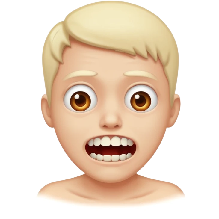 Teeth chattering scared emoji