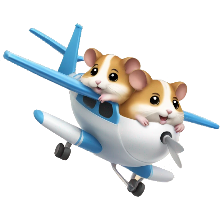 Two hamsters flying on plane emoji