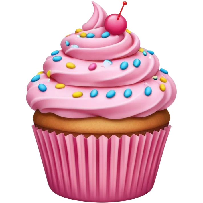 Cupcake with pink icing emoji