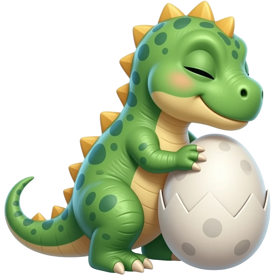 Dino Baby mit Eierschaöe herzlich emoji