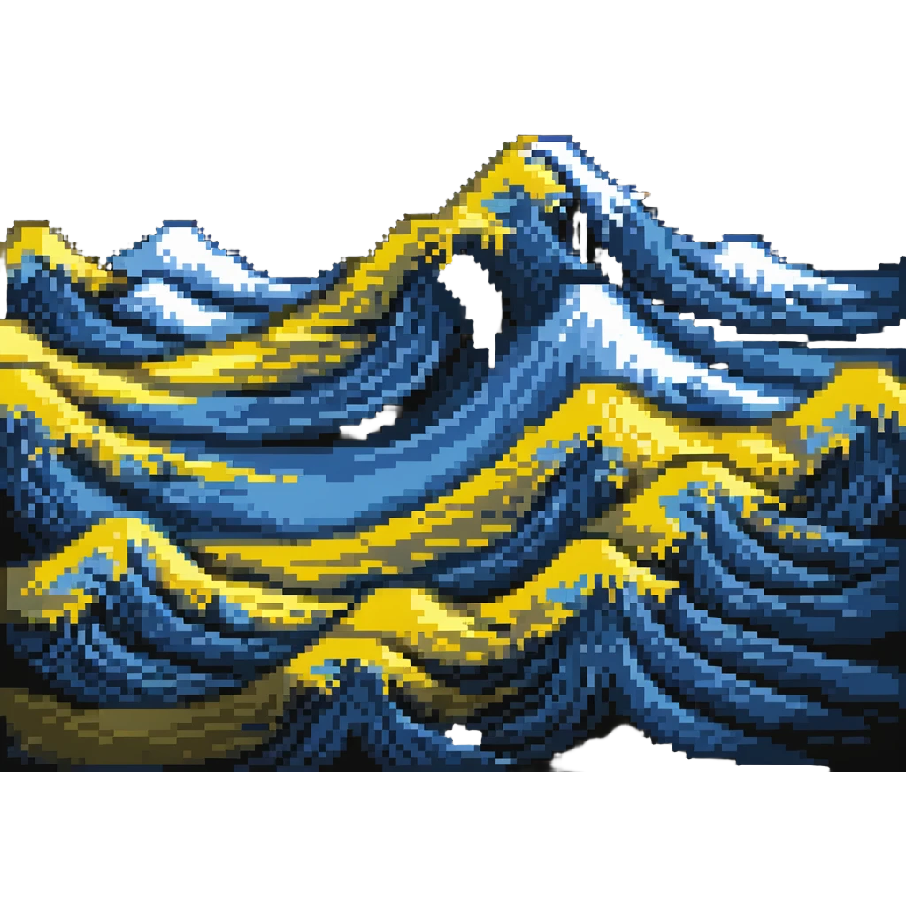 Wave with blue and yellow colors of Ukrainian flag emoji