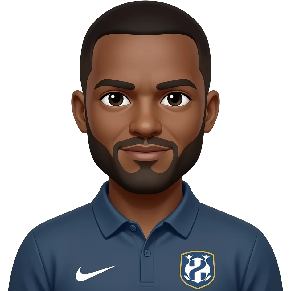 Light skin black soccer coach With beard emoji