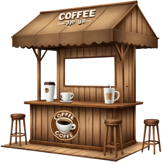 Coffee pop up stand booth to go front emoji