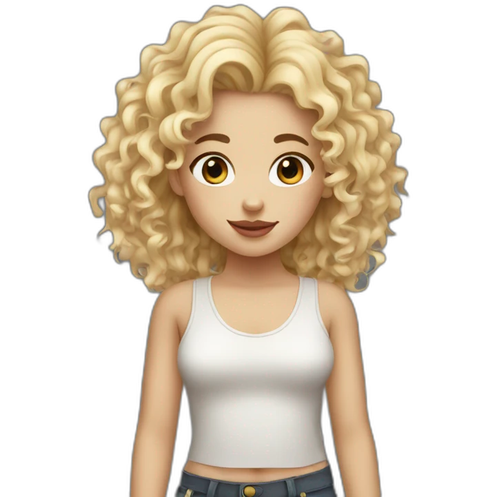 Blondie curly girl with cow emoji