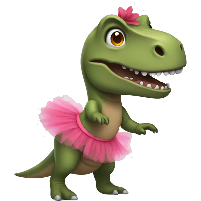 Trex wearing a tutu emoji