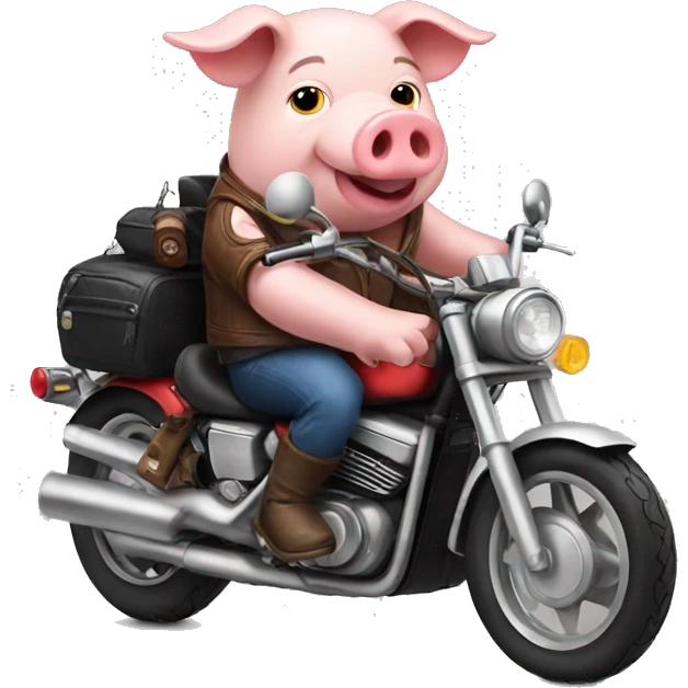 Pig riding a motorcycle emoji